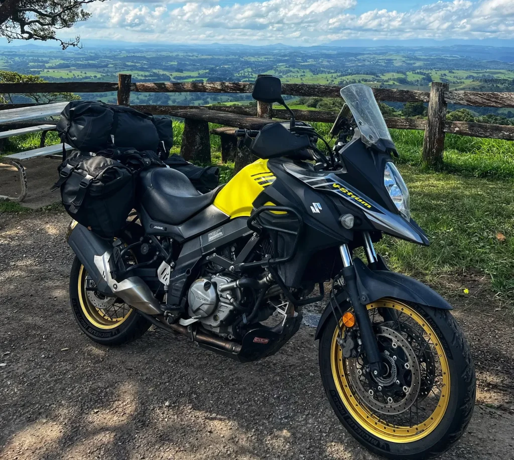 Motorcycle at Gentle Annie Lookout, Millaa Millaa